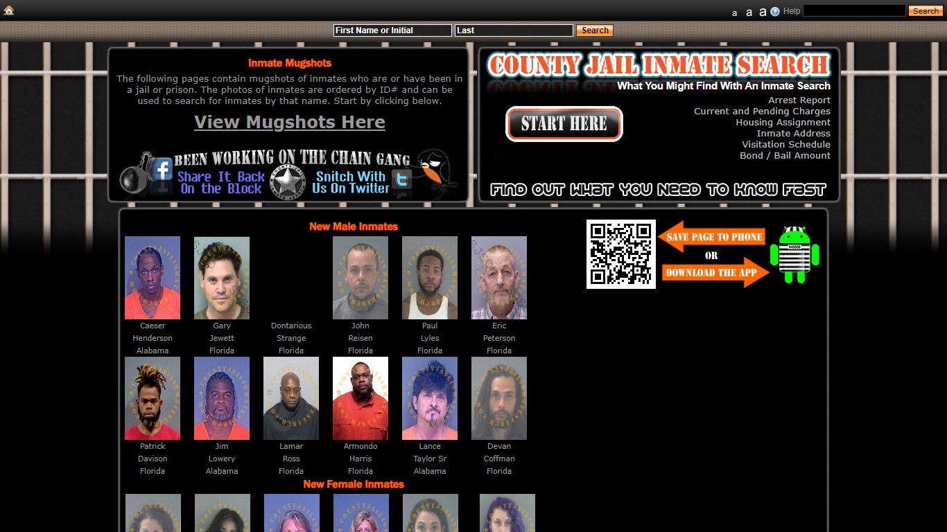 Recent Arrest Mugshots And Inmate Search - County Jail Inmate Search